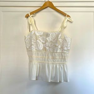 Bohemian Empire Waist Top With Tie Straps
